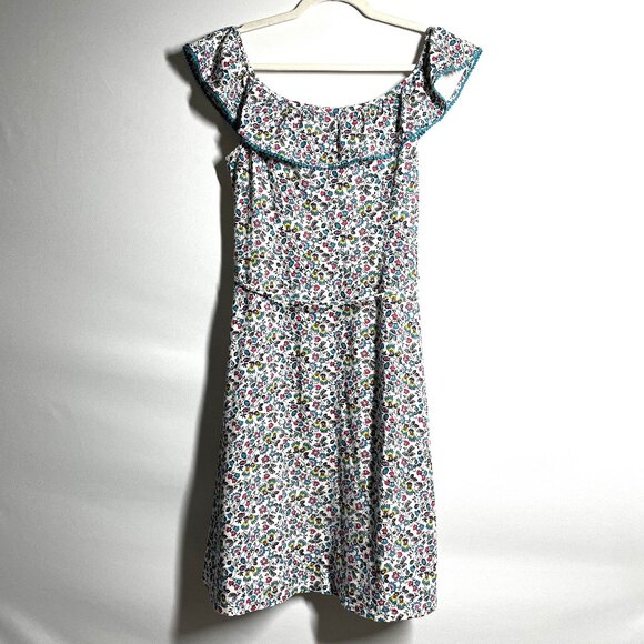 Boden Womens Multicolor Bethany Floral Print Ruffle Trim Sleeveless Sundress 14 - Picture 2 of 12